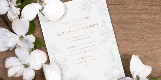 White Hydrangea Wedding Stationery For Monique Lhuillier And The