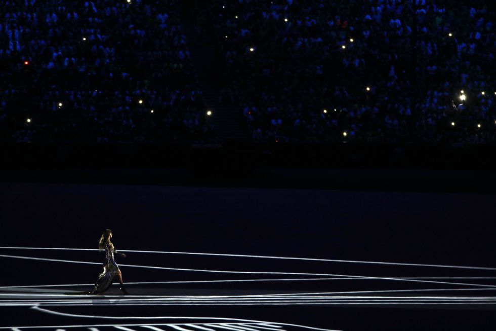 Opening ceremony: Gisele Bundchen, Brazil's most famous model export – and arguably the most successful supermodel of all time – turns the stadium into a super-sized catwalk.
