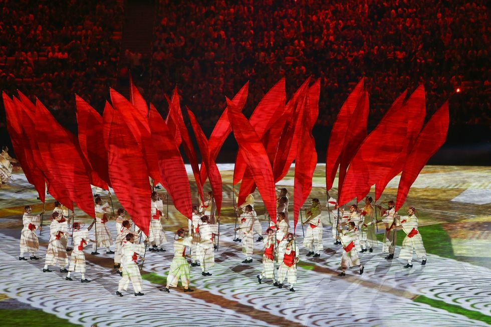Opening ceremony: An artists' performance welcomes the world to the Games. 
