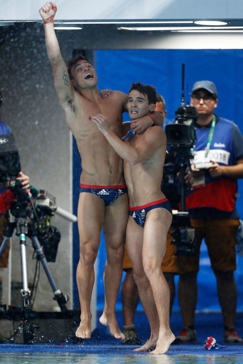 Day three: The pair react to hearing that they've won a bronze medal.
