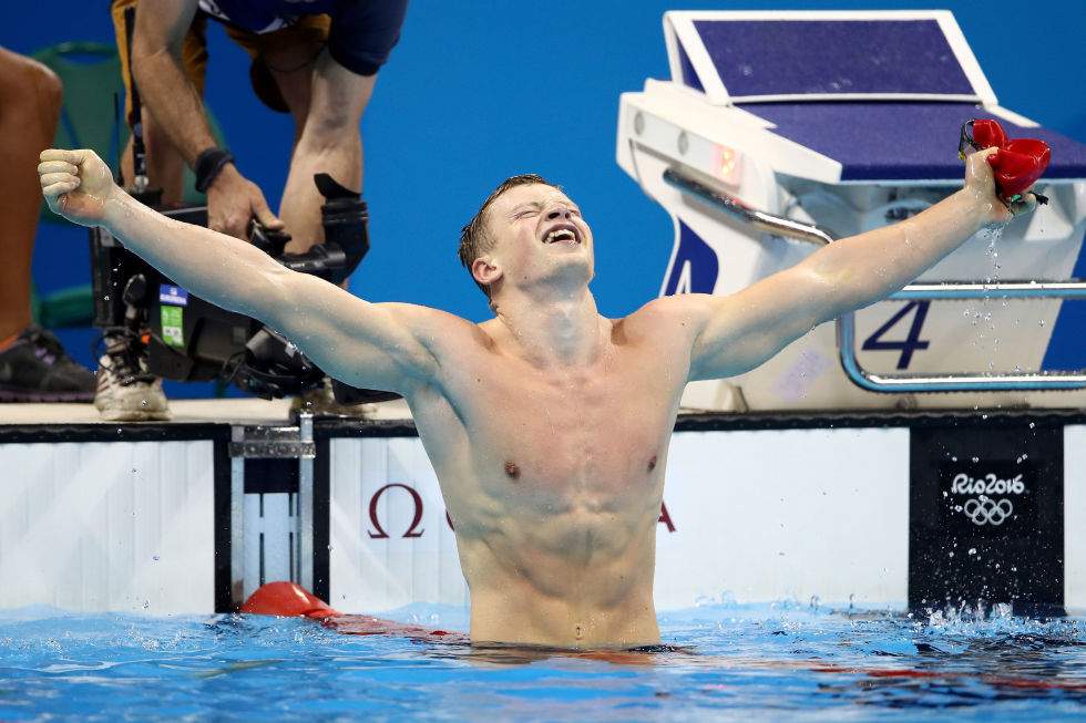 Day two: Adam Peaty wins the gold medal in the 100m Breaststroke, beating his own record. 
