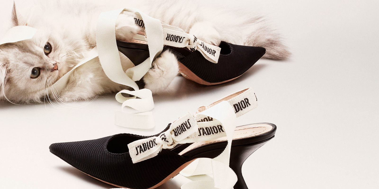 dior kitten heels white