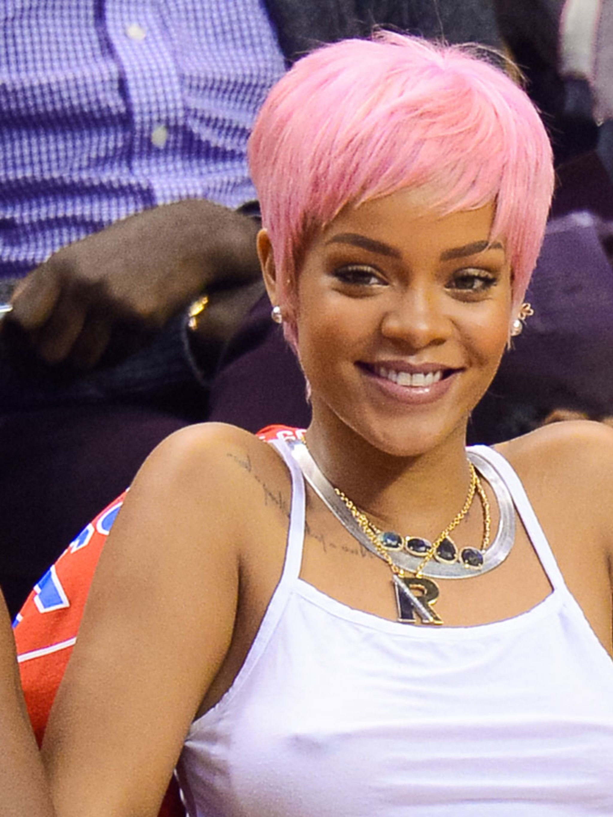 Rihanna pastel pink hair rebecca black long straight brunette and